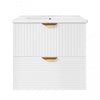 Jasper 24 Inch Modern Wall-Mounted Bathroom Vanity with Drawers, White
