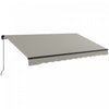 Outsunny 12' X 10' Retractable Awning, Patio Awning Sunshade Shelter With Manual Crank Handle, 280gsm Uv Resistant Fabric And Aluminum Frame, For Deck, Balcony, Yard, Light Grey