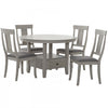Prescott 5-Piece Round Pedestal Dining Set with Storage Drawer, Grey (Seats 4) | Ensemble de salle a manger rond Prescott 5 pieces avec base sur piedestal et tiroir de rangement, gris (4 places)