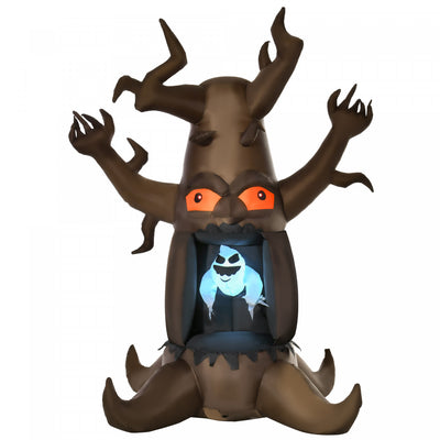 Homcom 8ft Ghost Blow Up From Dead Tree Inflatable Halloween Decoration|Homcom Arbre Fantome D'halloween