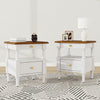 Aspen Nightstand Set of 2 with Drawers and Open Shelves, Milk White | Aspen Lot de 2 Tables de Nuit avec Tiroirs et Etageres Ouvertes, Blanc Lait