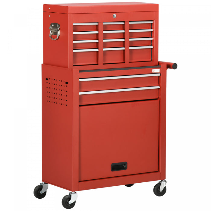Durhand 6-drawer Lockable Tool Chest Rolling Workshop Tool Organizer