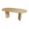 Ovalux 79 Inch Modern Oval Dining Table with Dual Pedestal Base and Wood Finish, Oak
