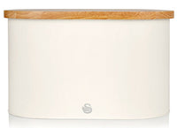 Salton Swan Nordic Bread Bin with Cutting Board - White