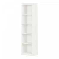 Axess 5-shelf Narrow Bookcase - Pure White