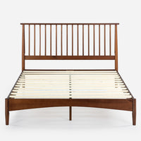 Linda Wood Platform Bed with Headboard - Queen Size 