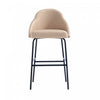 Gracie Modern Metal Upholstered Barstool in Tan and Black Bar Stool