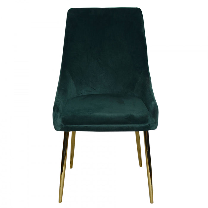 Callan Forest Green Velvet Accent Dining Chair (Set of 2)