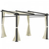 Outsunny 10' X 10' Metal Pergola W/ Retractable Canopy Roof, Beige