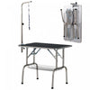 Pawhut Dog Grooming Table With Adjustable Grooming Arm, Pet Grooming Table For Dogs With Storage Shelf, Foldable Design Stainless Steel For All Sizes Dogs Cats, Black
