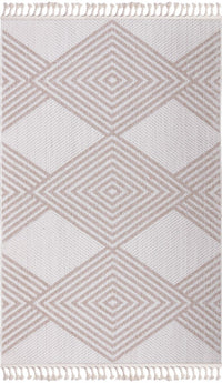 Athena White Indoor/Outdoor Area Rug - 5.3 X 7.6  