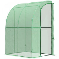 Outsunny 5' X 4' X 7' Outdoor Lean-to Walk-in Garden Greenhouse Polycarbonate With Roll-up Door Hot