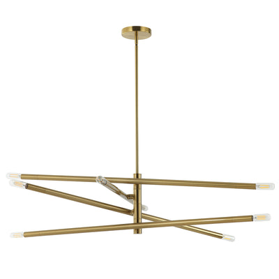 Dainolite Wand 8 Light Chandelier Aged Brass Lamp|Lustre Wand de Dainolite avec fini laiton vieilli et 8 ampoules