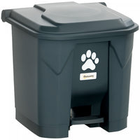 Outsunny Dog Poop Outdoor Garbage Bin with Lid and Foot Pedal, 8 Gallon Pet Waste Garbage Can, Waterproof Plastic Trash Can for Patio, Backyard, Garden, Dark Grey
