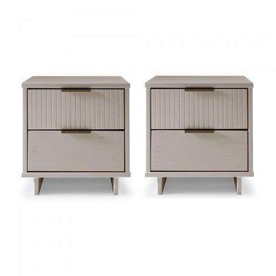 Granville Modern 18" Nightstand in Light Gray (2-Drawer) - Set of 2 | Table de nuit Granville Moderne 18" en gris clair (2 tiroirs) - Lot de 2