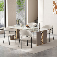 Ethan Set of 4 Modern Corduroy Upholstery Side Chair with Angled Legs and Adjustable Feet,Grey Dining Chair
