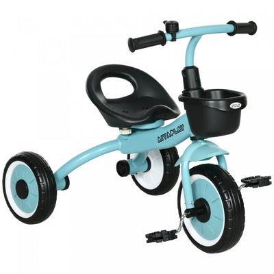 Qaba Tricycle For Toddler 2-5 Year Old Girls And Boys, Toddler Bike With Adjustable Seat, Basket, Be|Qaba Tricycle Pour Enfants Filles Et Garcons De 2 A 5 Ans, Velo Pour Tout-petits Avec Siege Reglable