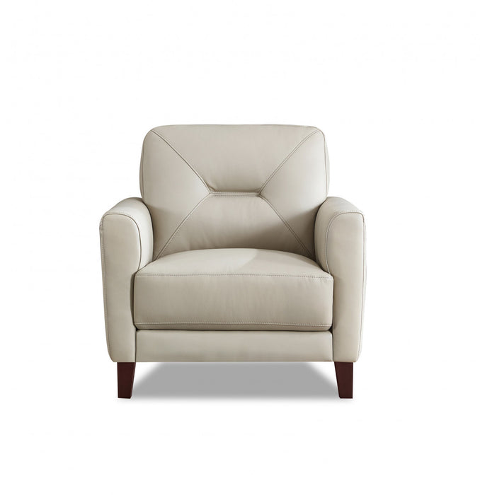 Hydeline Mavis Leather Chair - Vanilla