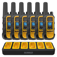 6 Dewalt Dxfrs800 Walkie Talkies - 2 Watt, Heavy Duty, 22 Channel Long Range Two Way Radios