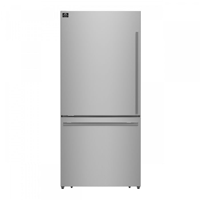 Forno Milano Espresso 31 Inch Bottom Freezer, Stainless Steel, 17.2 cu.ft. - FFFFD1786-31S