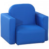 Qaba 2 In 1 Kids Sofa Set, Toddler Sofa With Table And Chair, Baby Sofa Chair Armchair For 3-9 Years Old, Blue