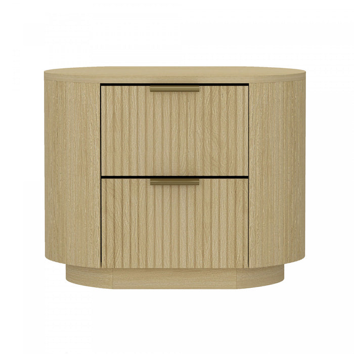 Olivia Modern 27\" Nightstand in Natural Oak (2-Drawer)