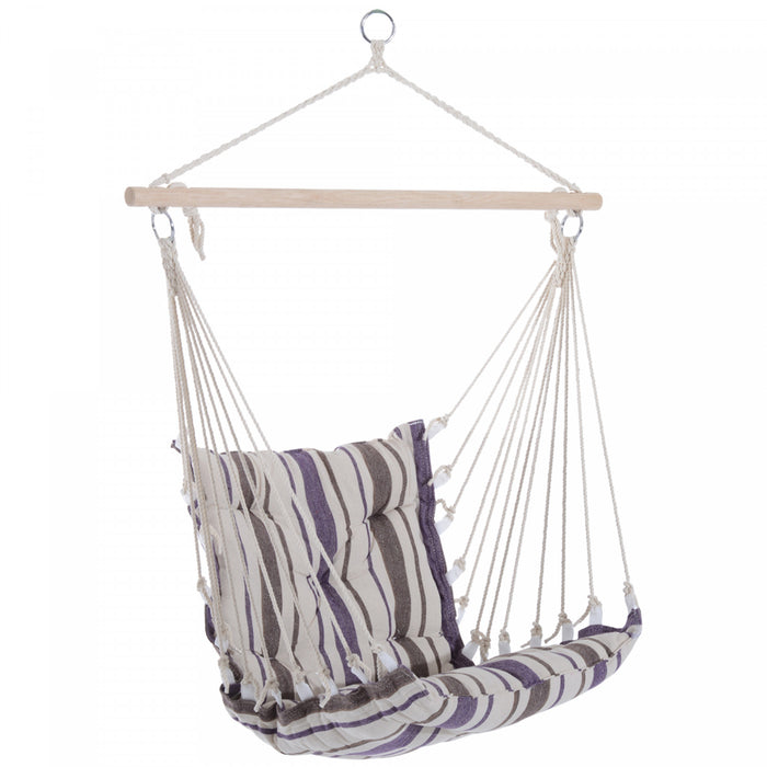 Outsunny Portable Hanging Woven Hammock Seat Rope Swing Chair Sleeping Bed For Outdoor Garden Yard Camping Brown
