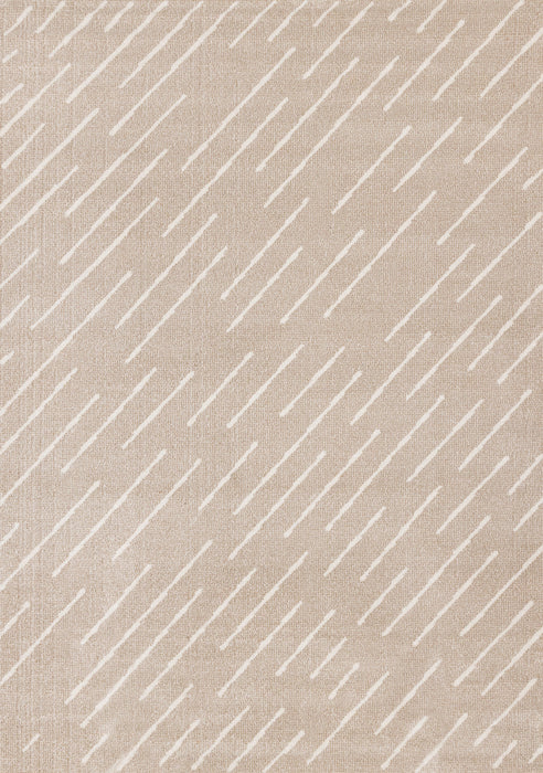 Covington Beige Cream Diagonal Rain Streaks Design Rug, 7'10\" x 10'6\" Indoor Area Rug