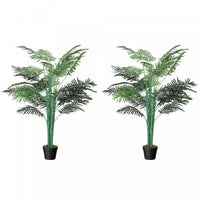 Outsunny 5FT Artificial Tropical Palm Tree Faux Plant with Lifelike Leaves