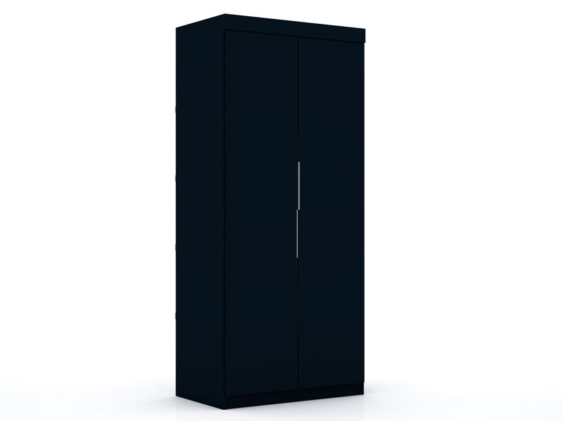 Mulberry Contemporary Modern 2-Piece Wardrobe Closet in Midnight Blue