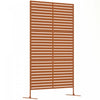 Outsunny Metal Outdoor Privacy Screen Decorative Outdoor Divider with Stand