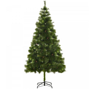 Homcom 7 Ft Artificial Christmas Tree With Realistic Branch Tips Green