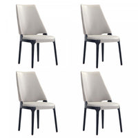 Kara Modern Wood Upholstered Dining Chair in Light Gray - Set of 4