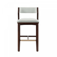Patricia Modern Wood Upholstered Barstool in White Glacier Bar Stool 