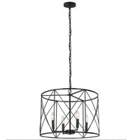 Dainolite Calah 4 Light Chandelier Incandescent Matte Black Lamp