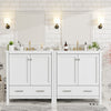 Solstice 60 Inch Single Sink Bathroom Vanity with Soft-Close Doors and Drawer, White