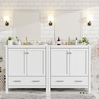 Solstice 60 Inch Single Sink Bathroom Vanity with Soft-Close Doors and Drawer, White 