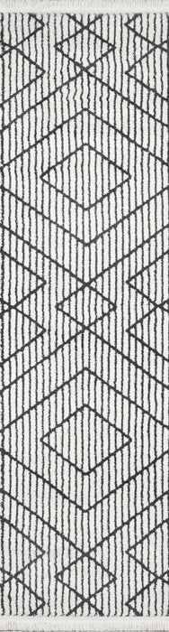 Sloane Contemporary 2'3\" x 7'6\" Runner Rug in Ivory Indoor Area Rug