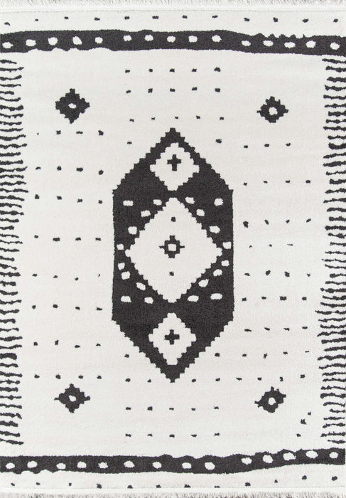 Lyra Contemporary 5'3\" x 7'2\" Area Rug in Ivory Indoor Area Rug