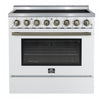 Forno Paolo 36 Inch White Freestanding Electric Range, White, 5.44 cu.ft. - FFSEL6011-36WHT | Cuisiniere electrique Paolo 36 pouces, blanche, 5,44 pi³ - FFSEL6011-36WHT