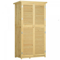 Outsunny 3' X 5' Wooden Garden Storage Shed, Sheds & Outdoor Storage With Asphalt Roof & 2 Large Woo