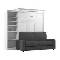 Bestar Versatile Queen Murphy Bed with Sofa and Closet Organizer (97 W) - White