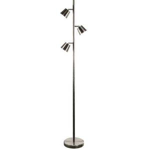 Dainolite Modern 3 Light LED Floor Lamp Satin Chrome Finish
