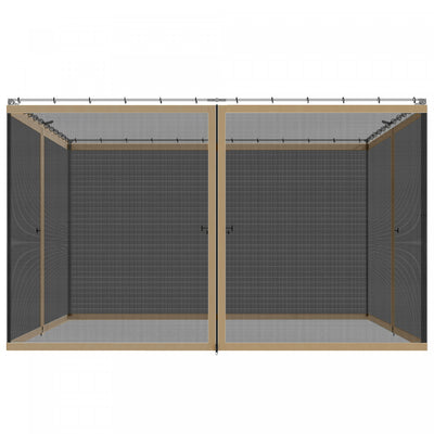Outsunny 10' x 13' Gazebo Replacement Mosquito Netting Screen Walls, Khaki