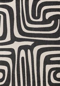 Jackson Black White Abstract Lines Outdoor Rug, 7'10