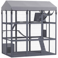 Pawhut Large Cat House With Anti-escape Floor, 81