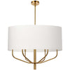 Dainolite Eleanor 6 Light Pendant Aged Brass White Shade Lamp
