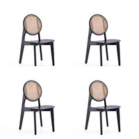 Versailles Industry Chic Wood Dining Chair in Black and Natural - Set of 4