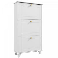 HOMCOM Modern Shoe Cabinet with 3 Flip Drawers for 12 Pairs of Shoes