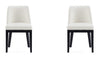 Manhattan Comfort Set of 2 Gansevoort Modern Faux Leather Dining Chairs - Cream